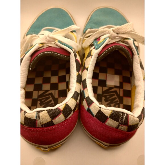 Rare Vans Off The Wall Old Skool Chex Skate Multi-Color Lace Up Shoes M 7, W 8.5 - Picture 6 of 11